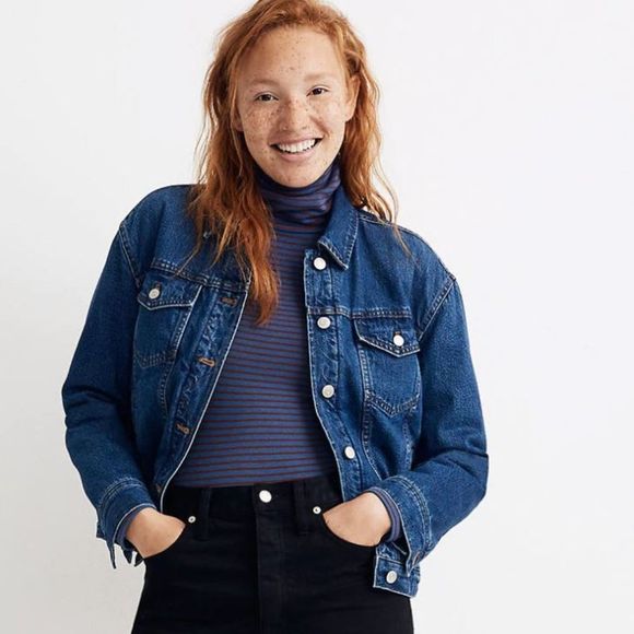 Madewell Jackets & Blazers - Madewell Boxy Crop Jean Jacket Quilted Lining S